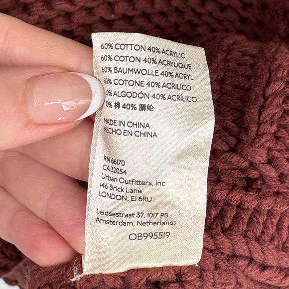 NWT Free People My Only Sunshine Chunky Knit Sweater in Chocolate Merlot - Picture 11 of 13